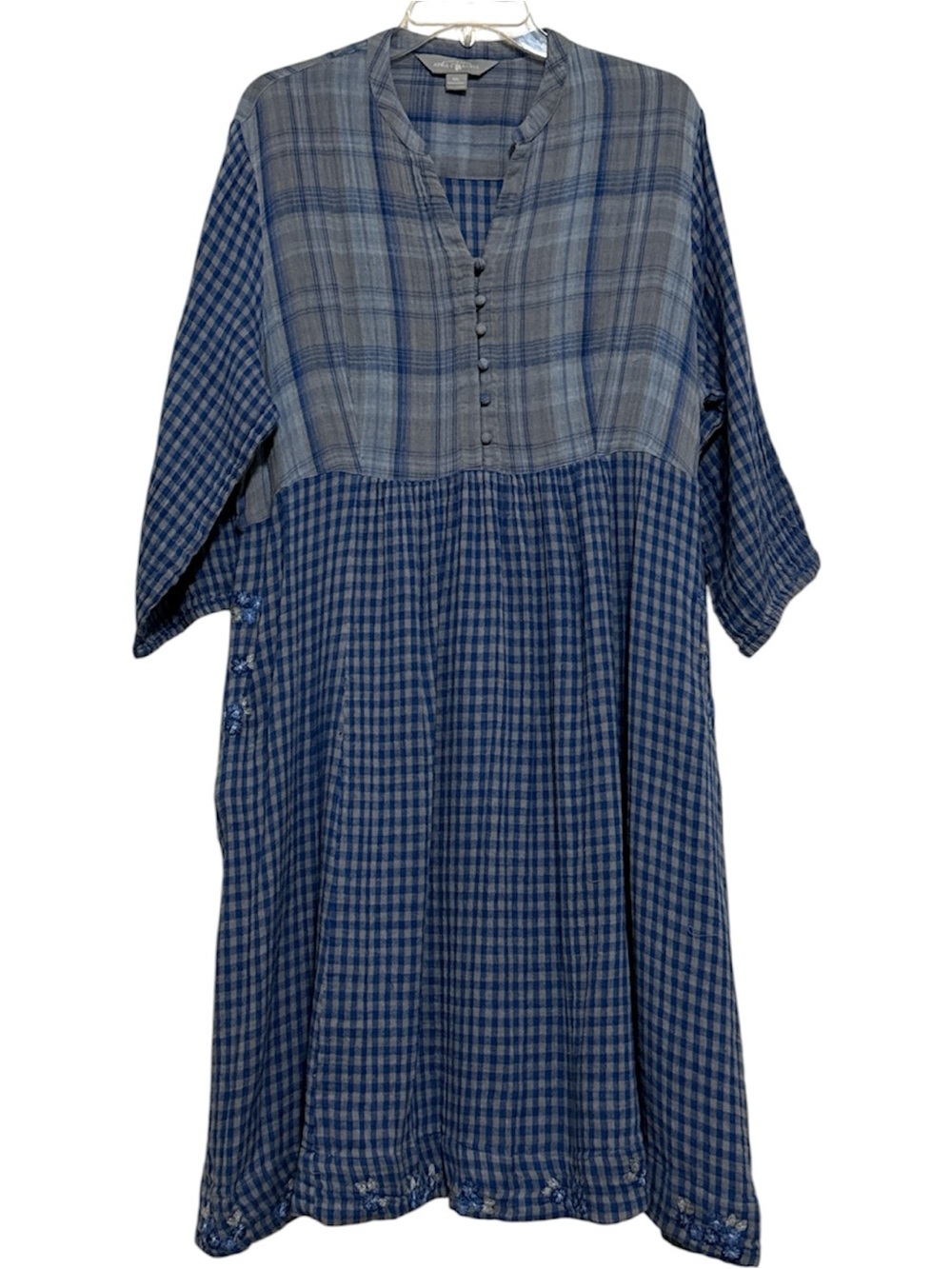 April Cornell Blue Plaid Dress Size XXL